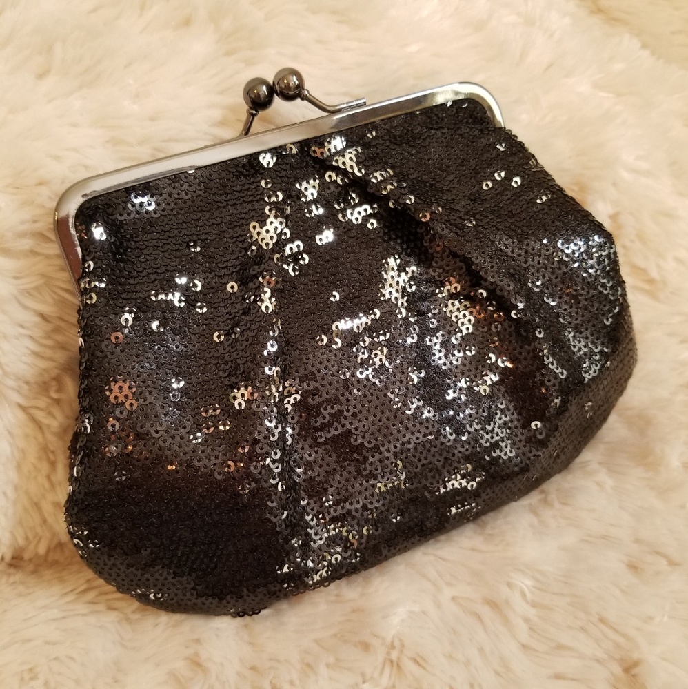Apt 9 SEQUIN silver/black two-tone purse crossbody